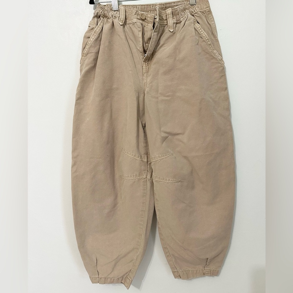Aerie XS/TP cropped barrel jeans tan casual